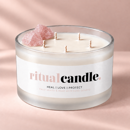 BOUGIE DE RITUEL QUARTZ ROSE XL