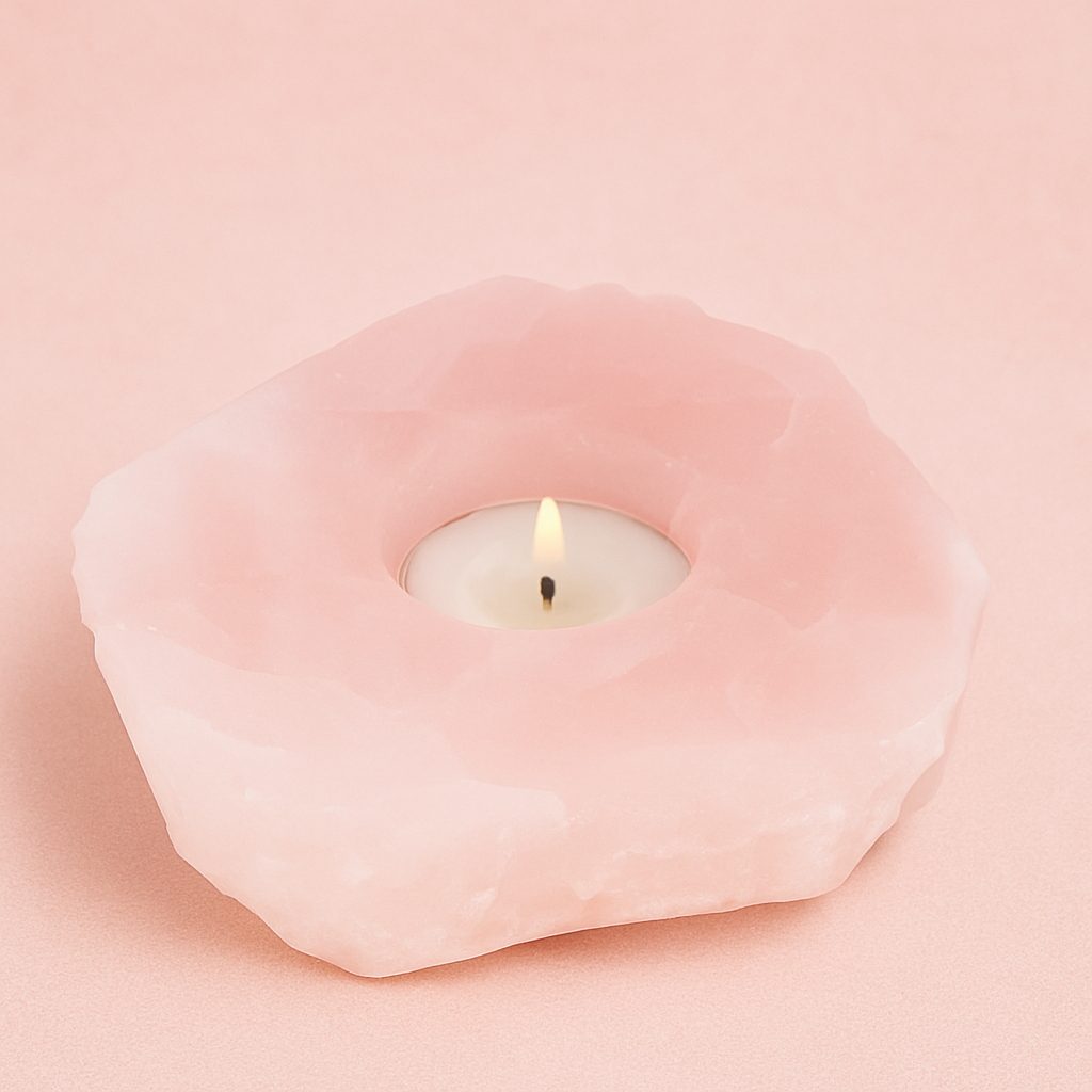 ROSE QUARTZ TEALIGHT HOLDER
