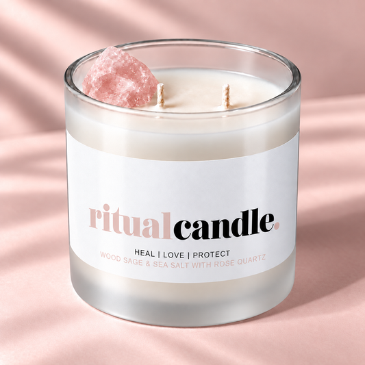BOUGIE RITUEL QUARTZ ROSE
