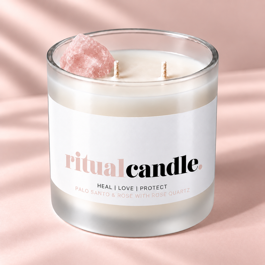 BOUGIE RITUEL QUARTZ ROSE