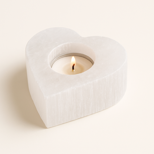 SELENITE HEART TEALIGHT HOLDER
