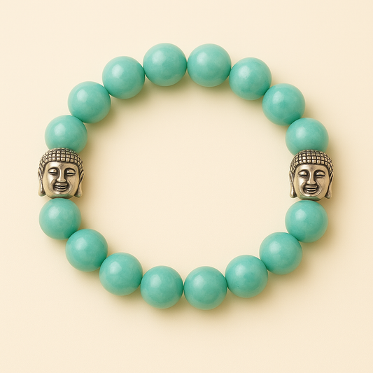 Buddha Crystal Bracelet with green aventurine beads and antique silver Buddha charms – THE AURA CO.